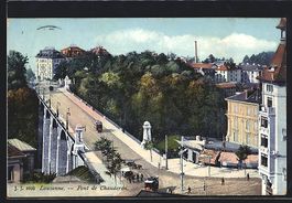 Lausanne, Pont de Chauderon, Strassenbah