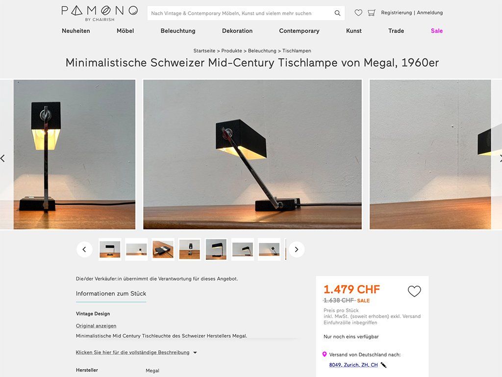 Lampade: Megal Tischlampe – Usato da Zürich venduto da paristurin 5
