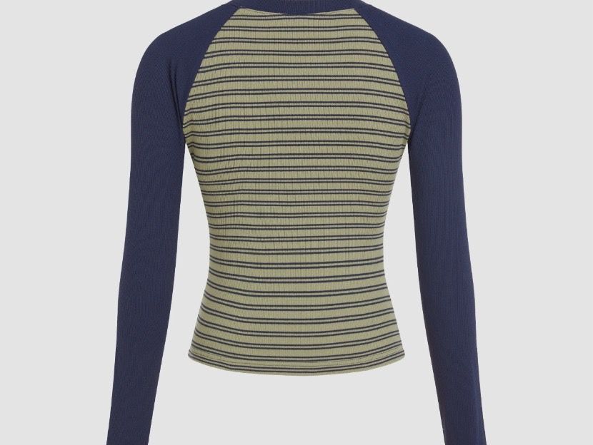 Tops: RIB ROUND NECK CONTRASTING STRIPE TOP – Neu (gemäss Beschreibung) aus Vuisternens-Romont von gol_xp6p 3