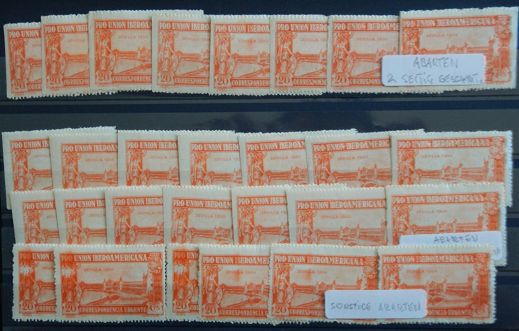 Tutti i francobolli: Spanien Kat. 553 ** 1930 Abarten – Usato da Zürich venduto da Muehlekauf