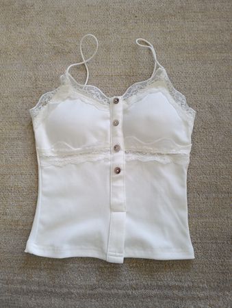 TOP À BRETELLES BLANC COUSSINETS INTÉGRÉS XS