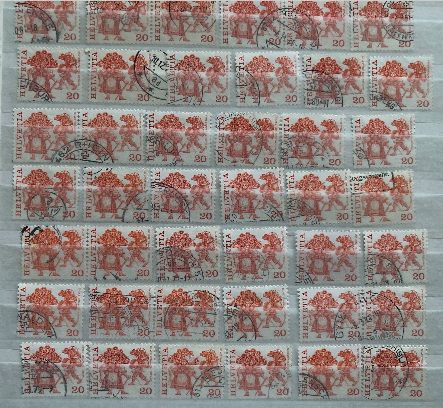 Tutti i francobolli: Nr.596 mit Stempel 60 Stück – Usato da Aarau venduto da Billa007 2