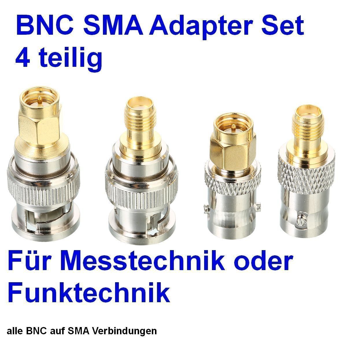 Radiocomunicazione: BNC SMA Adapter Set - 4 Stück SMA/BNC Adapter – Nuovo e nell'imballaggio originale da Zürich venduto da buyfinest