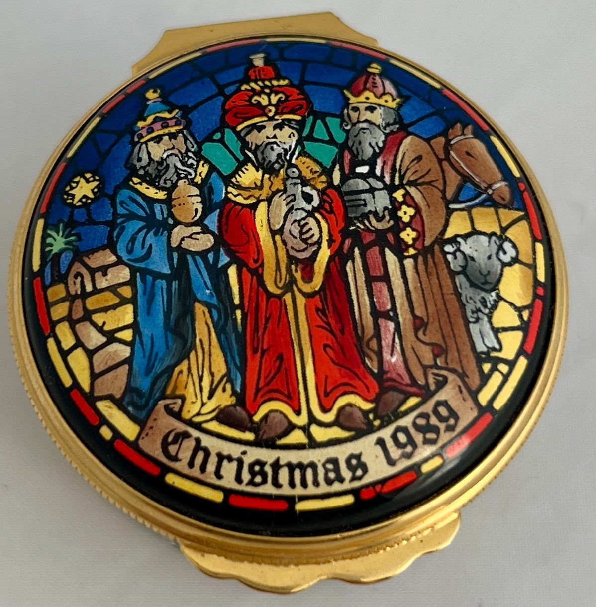 Contenitori & Simili: Halcyon Days Enamels, handbemaltes Weihnachtsdöschen, 1989 – Usato da Zürich venduto da Drahtzug 1