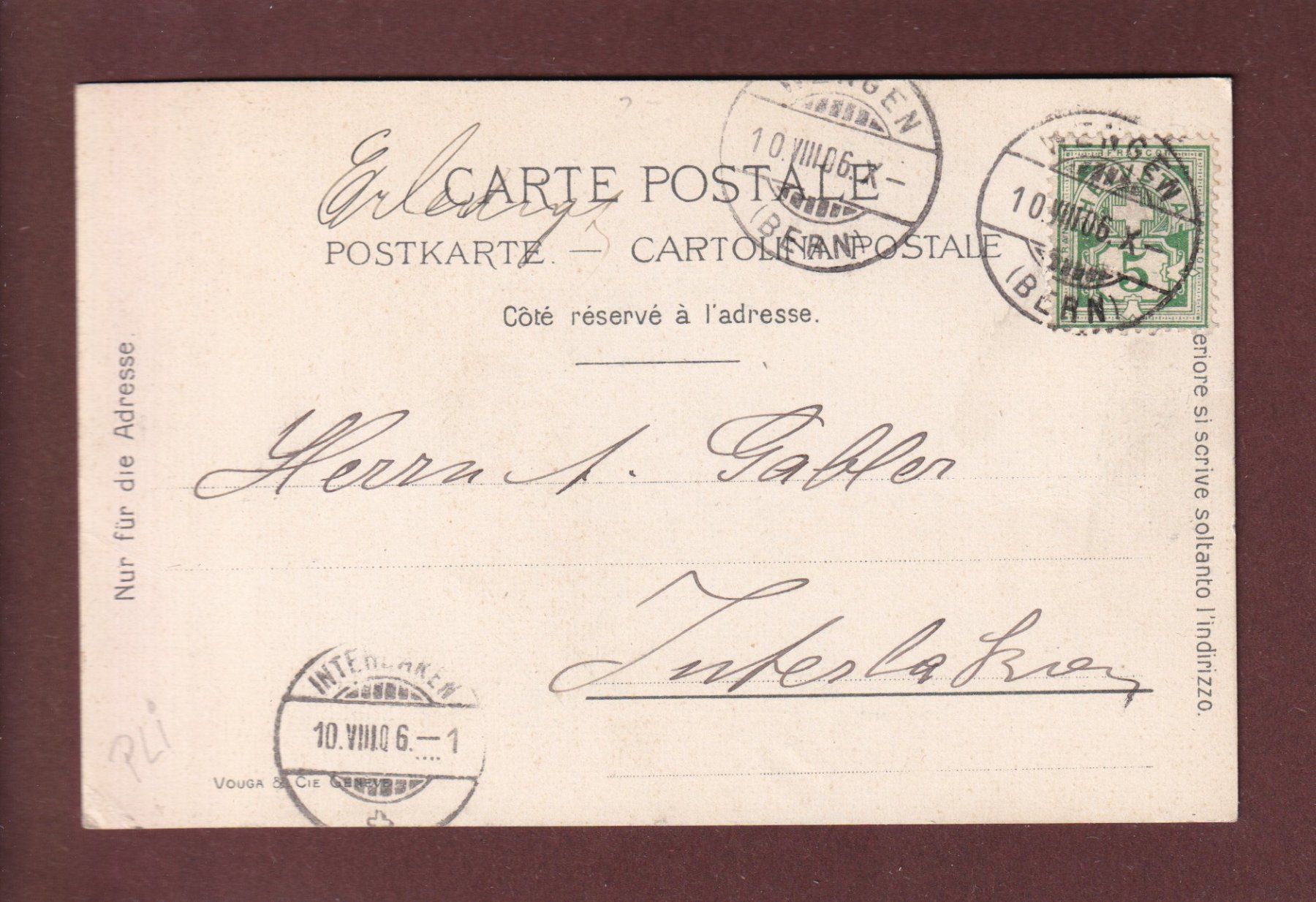 Cartoline postali: KLEINE SCHEIDEGG - Jungfrau - 1906 // Falte // – Usato da Pully venduto da nicecards 1