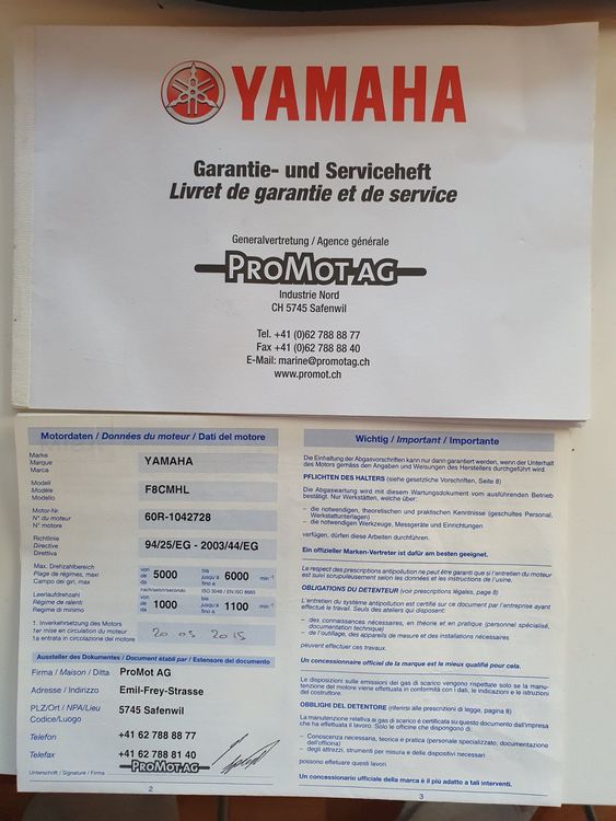 Yamaha Aussenborder 8 PS mit Fernschaltung Kaufen auf Ricardo