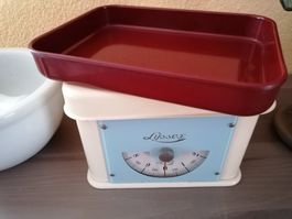 VINTAGE - Lyssex Küchenwaage, cremefarbenes Pastellblau- RAR