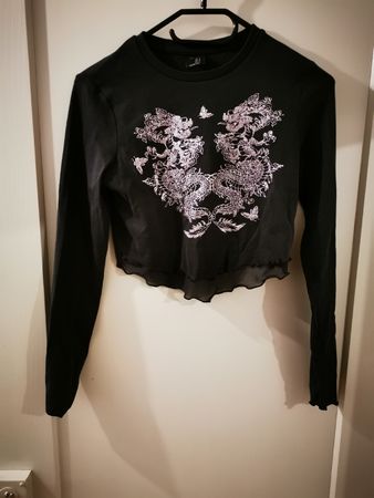 Bershka Crop Top, Schwarz, Grösse M, Top Zustand!