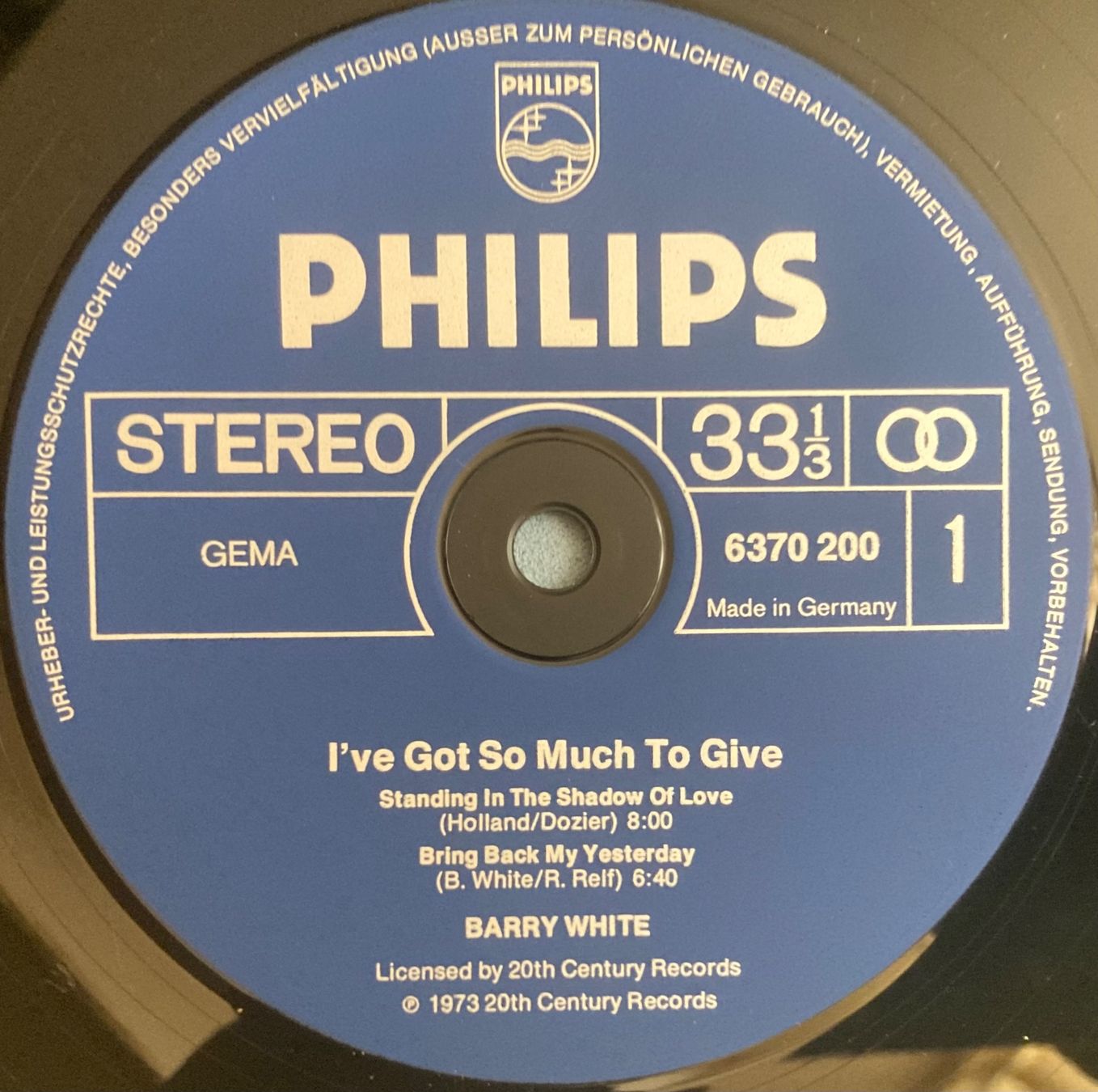 Dischi in vinile: BARRY WHITE - I'VE GOT SO MUCH TO GIVE – Usato da Poliez-Pittet venduto da Newtown-Records 2