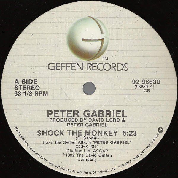 Dischi in vinile: Peter Gabriel  Shock the Monkey 12 Maxi CA 1982 Rar!!! – Usato da Thun venduto da Pemoya 2