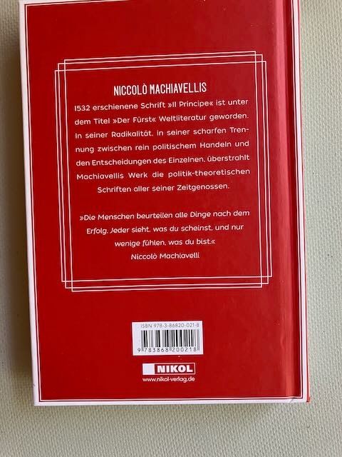 Libri: Buch: N. Machiavelli; Der Fürst – Usato da Basel venduto da Bayo 1
