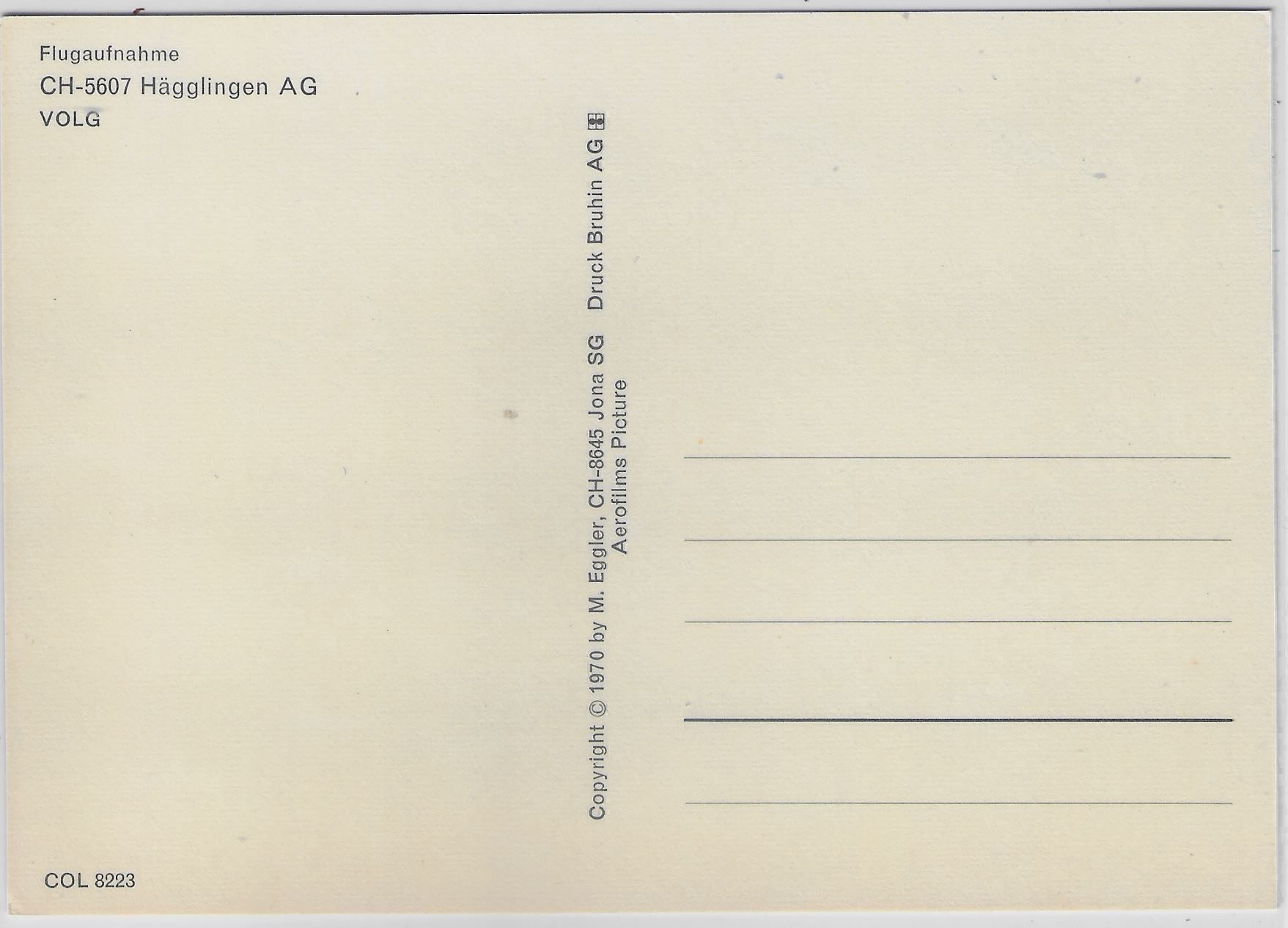 Cartes postales: Flugaufnahme Hägglingen AG – Antique à Ettingen par Kartenplanet 1