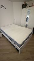 Bettgestell mit Matratze weiss 140x200cm 