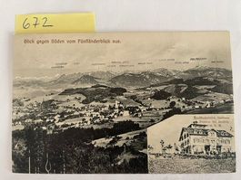 Ansichtskarte Blick gegen Süden vom Fünfländerblick, 1913