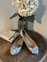 Tory Burch Ballerinas Silber Leder Gr. 38,5 (US 8), neu