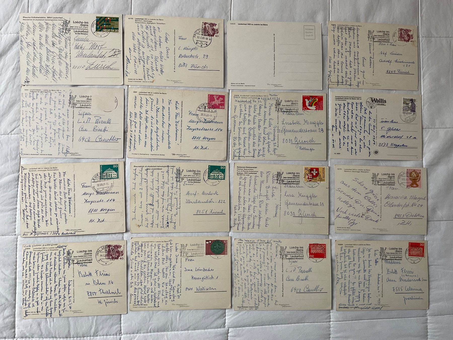 Cartoline postali: 16 AK Leukerbad VS – Usato da Zürich venduto da Tolima194 5
