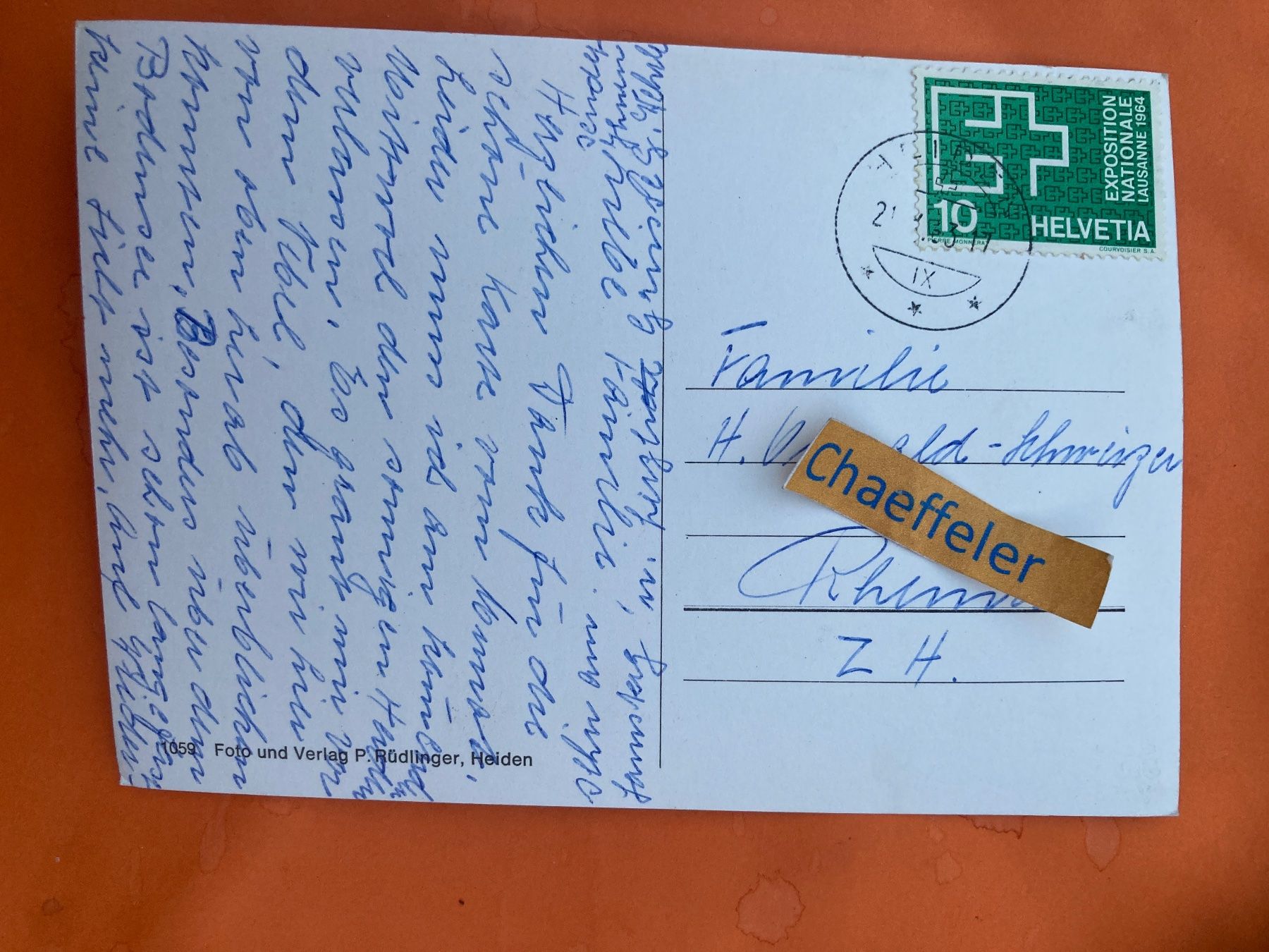 Cartes postales: 1963 Klimakurort Heiden AR – D'occasion à Zürich par Chaeffeler 1