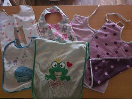 6x Baby Lätzli - Frosch, Wal, Bärchen Motiv