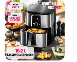 Heissluftfritteuse Ben 10,2 l, 1800 W, LED-Touchscreen und
