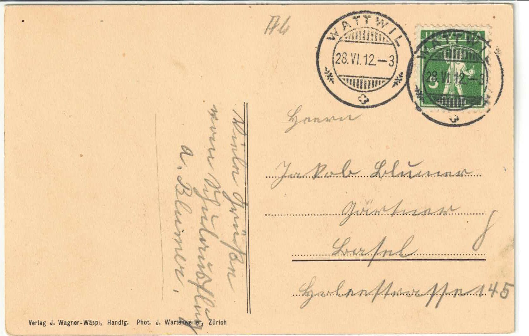 Cartoline postali: Wattwil - Schloss Yberg – Usato da Ettingen venduto da Kartenplanet 1