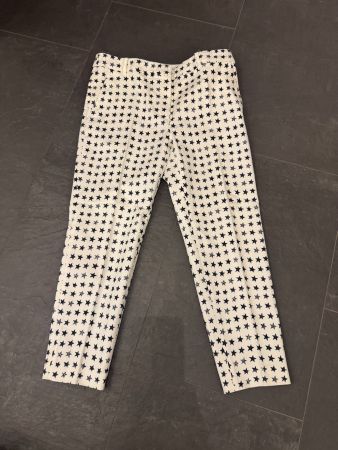 MAX MARA Damen Hose 7/8 offwhite mit Sternen Gr. 40