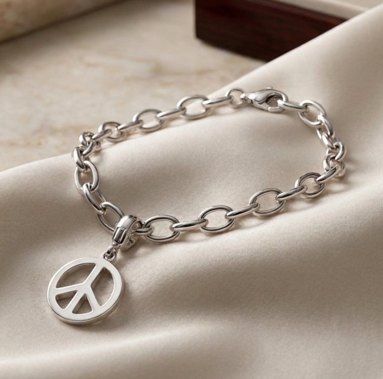 Ciondoli: Charm Silber 925 "Peace-Symbol" - Neu – Nuovo e nell'imballaggio originale da Uetikon am See venduto da Coralreef