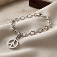 Charm Silber 925 "Peace-Symbol" - Neu