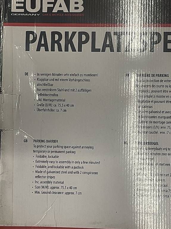 Lucchetti: Parkplatzsperre Grafner, Klappbare/ EUFAB GERMANY  – Nuovo e nell'imballaggio originale da Zürich venduto da bro_8f2k 4