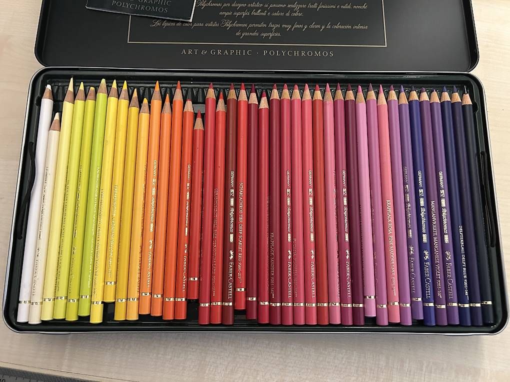 Bleistifte, Farbstifte & Kreide: 110+ Faber-Castell Polychromos Farbstifte – Gebraucht aus Bettingen von Pitagyros 1