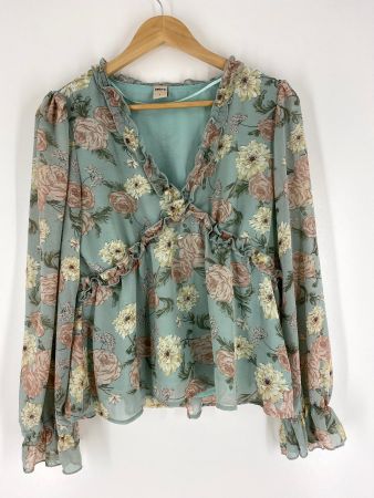 Schlupfbluse V-Ausschnitt mit Volant, *Neu*