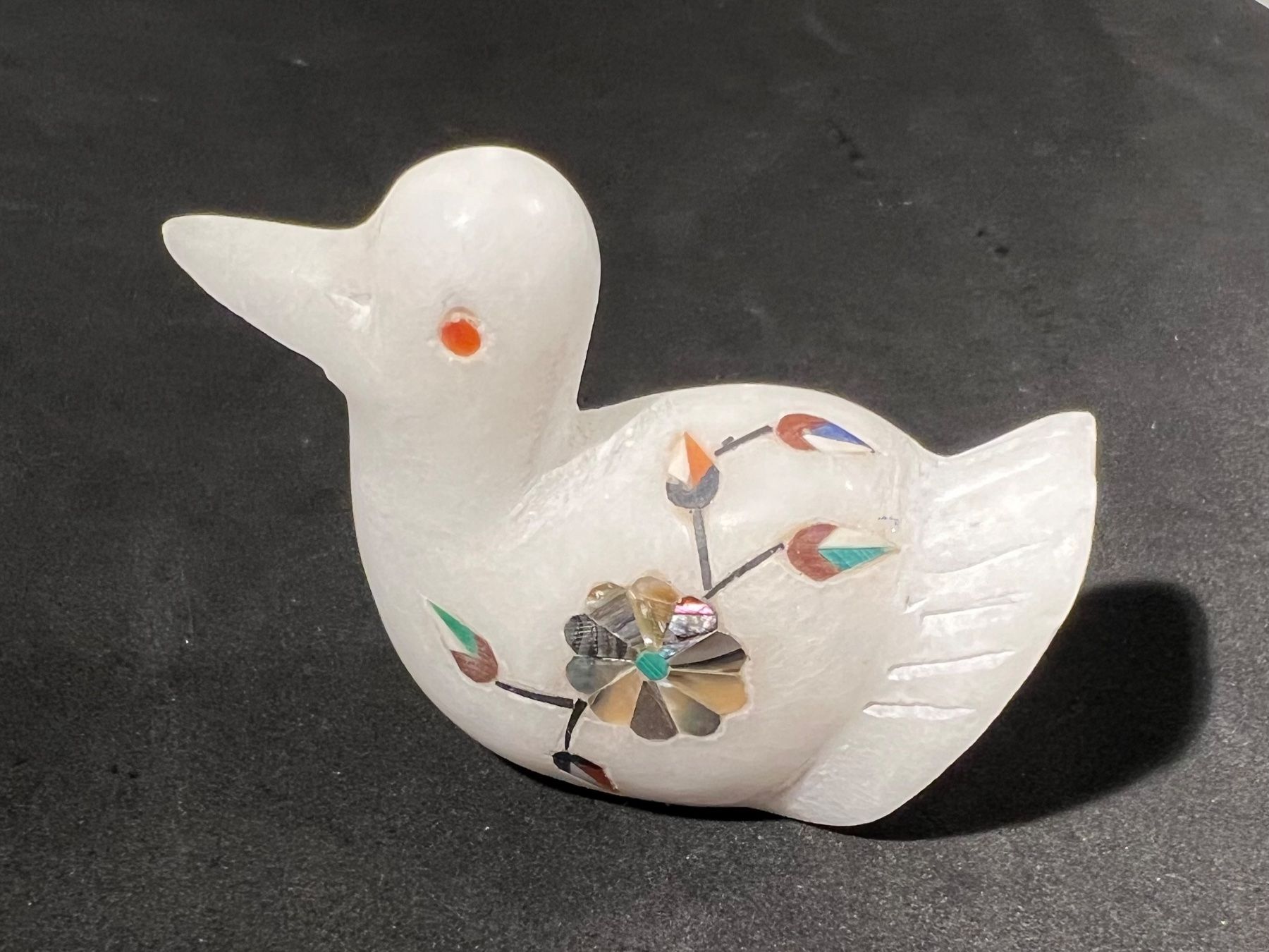 Figuren: Figurine oiseau  marbre incrusté pierres, Agra, Inde – Neu (gemäss Beschreibung) aus Genève von DELIRBEADS 2