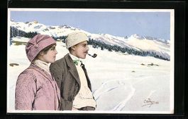 Carlo Pellegrini: Paar in einer Winterla