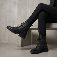 Zara Trafaluc schwarze Schnürstiefel – EU 39 – Guter Zustand