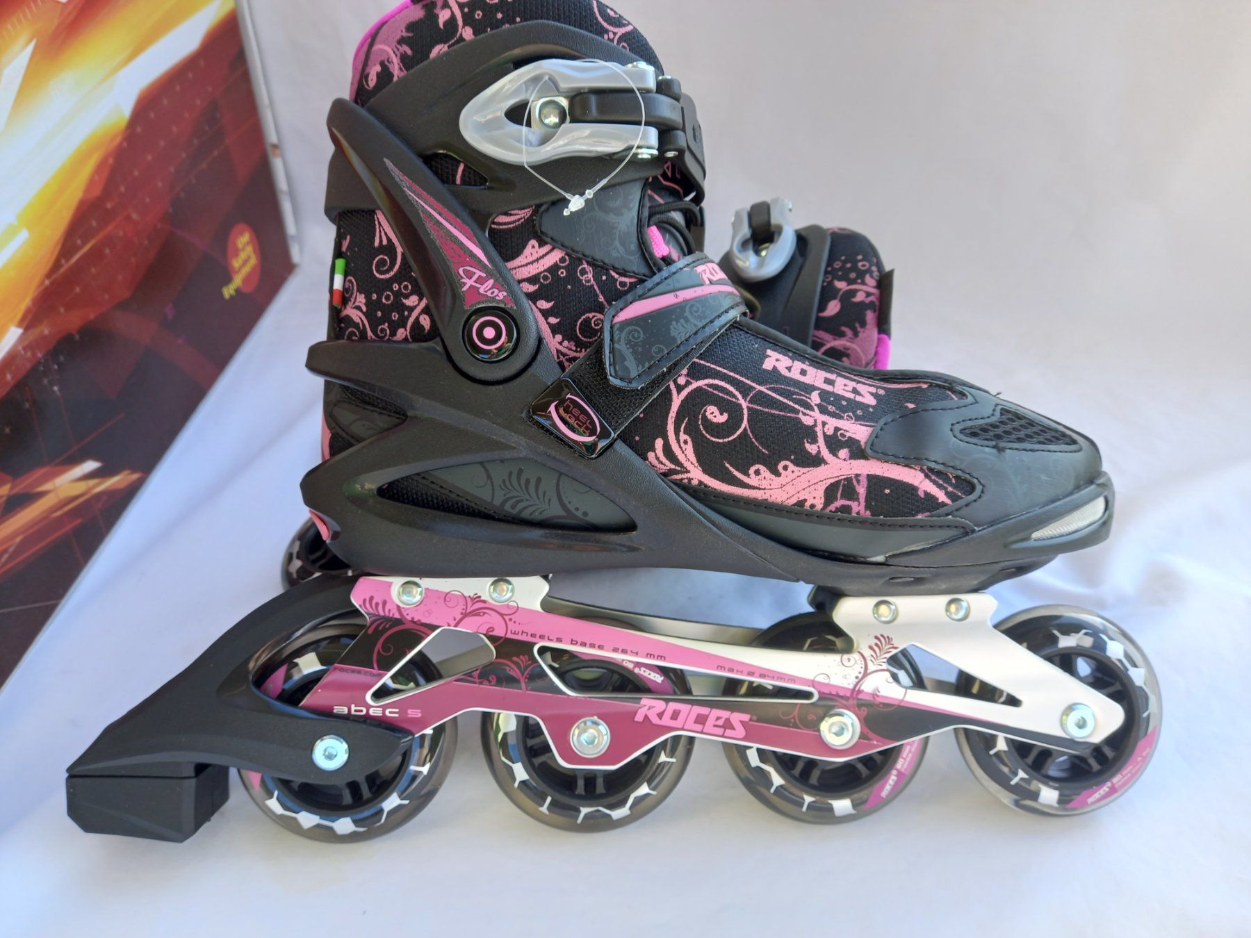 Pattini in linea & Pattini a rotelle: Roces Flos Inline Skates Gr.42 Schwarz Pink Neu – Nuovo (secondo la descrizione) da Schweizersholz venduto da freyle1 4