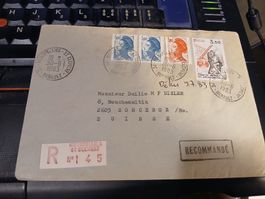 Enveloppe France timbres Marianne et sapeurs-pompiers 