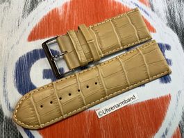 30mm Uhrenband Leder, beige Uhrenarmband, bracelet de montre