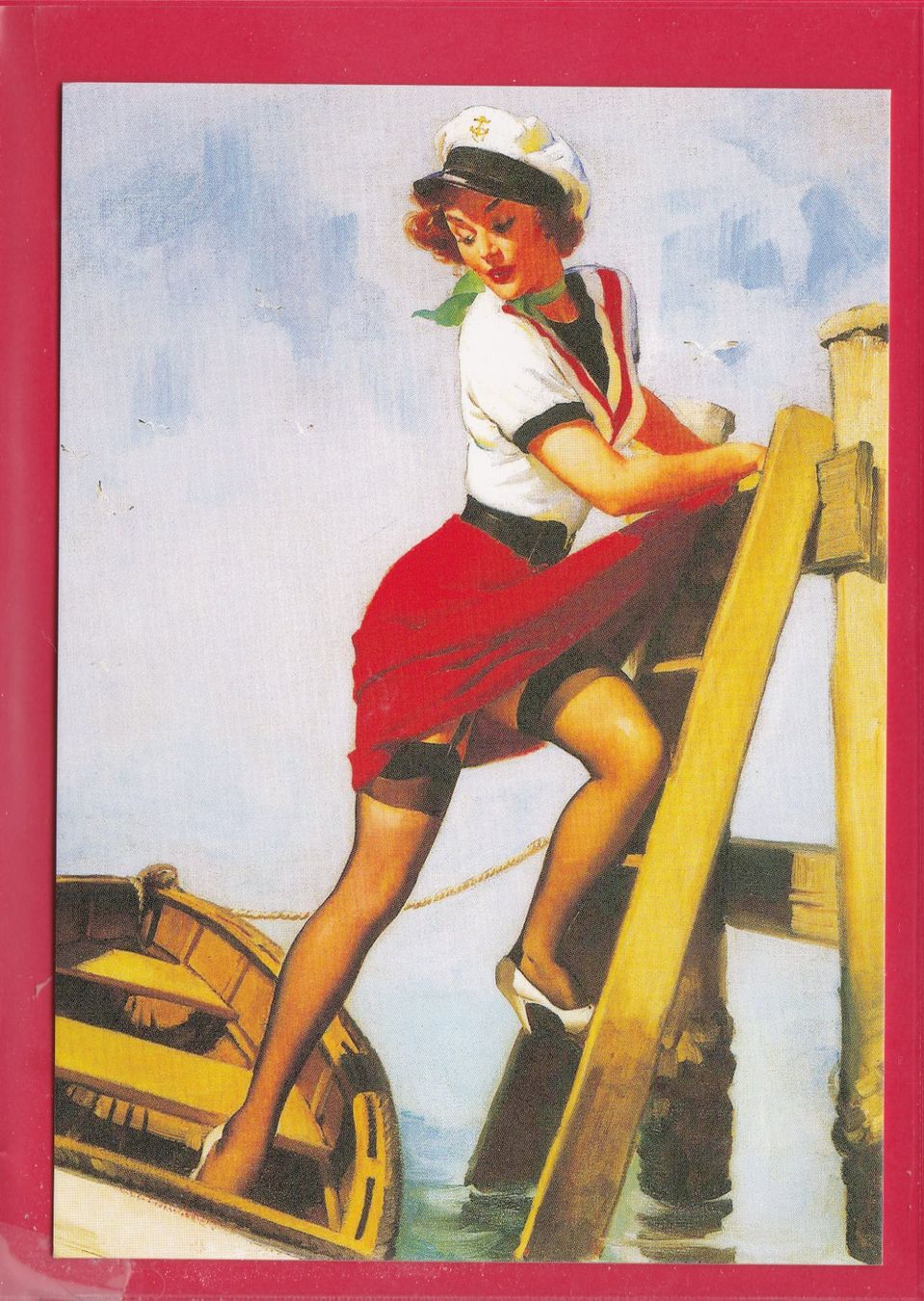 Cartoline postali: PIN UP GIRL, EINSTIEG INS BOOT – Usato da Oberrieden venduto da Gebirgsstelze