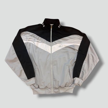 Adidas vintage 90s grey track jacket retro streetwear