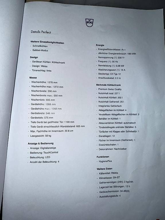 V-Zug Frigoriferi: Kühlschrank V-ZUG – Usato da Landquart venduto da toni_otr1 3