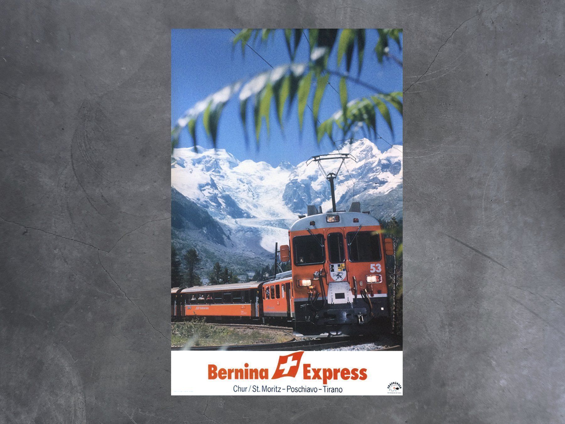 Poster & Bilder: Plakat, Rhätische Bahn, Bernina Express – Neu (gemäss Beschreibung) aus Chur von design-of-time