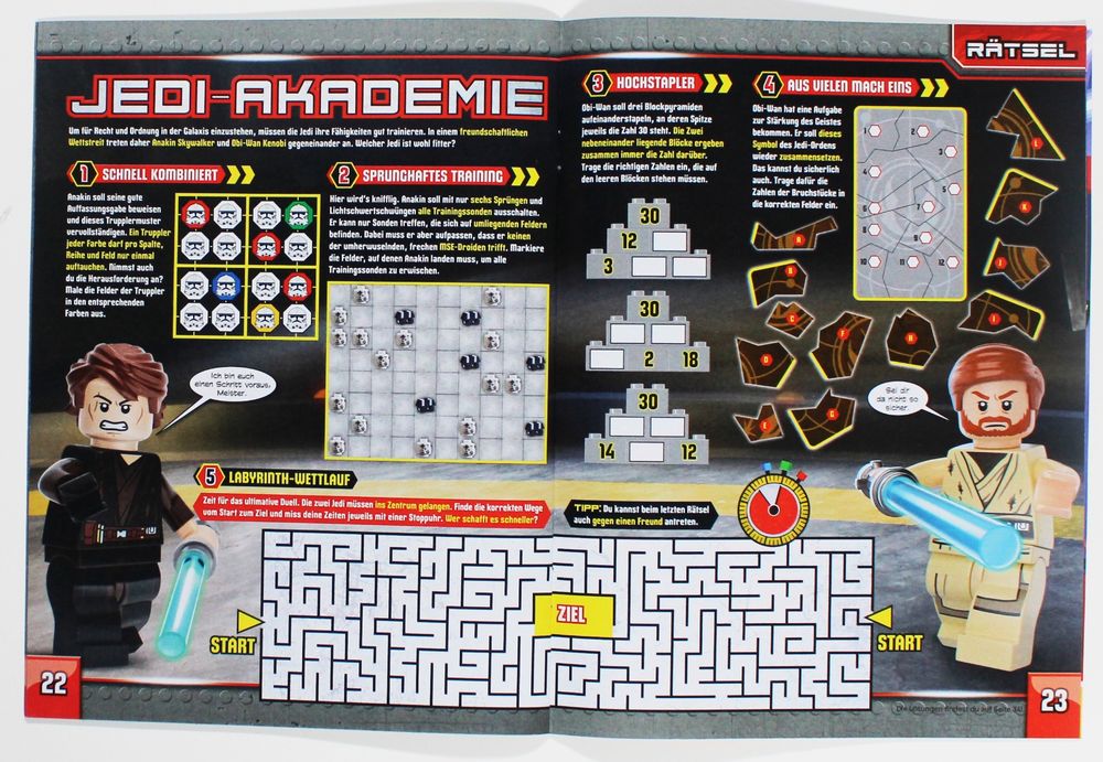 4 LEGO STAR WARS Comics, Quiz & Rätselspass für Kinder Set 1 (Gebraucht