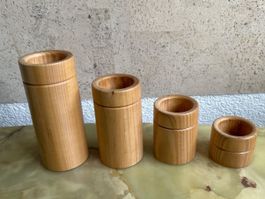 4er Set Holzbecher, Deko, Unikat, Handarbeit, Top Zustand