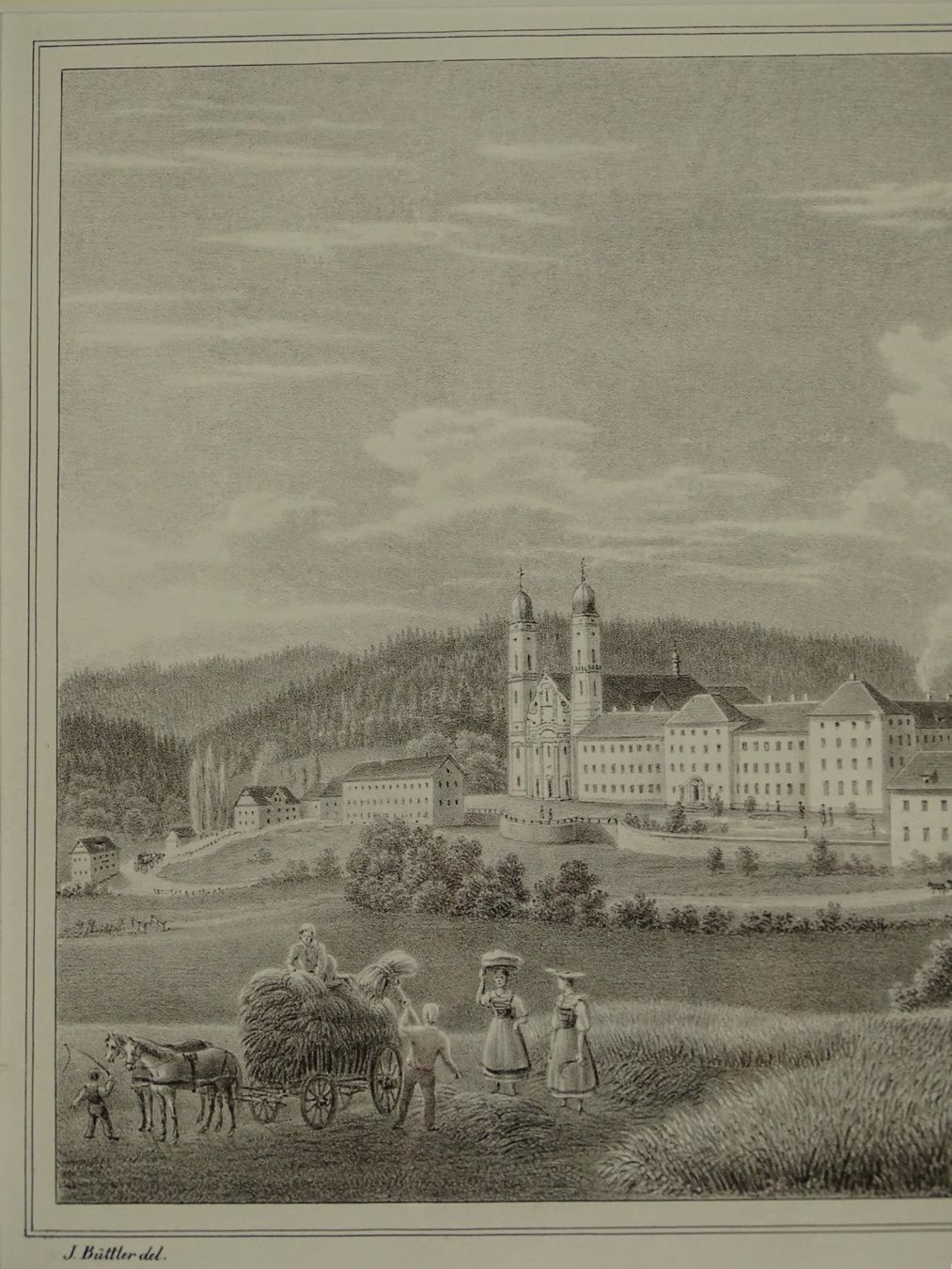 Incisioni: KLOSTER ST. URBAN, LITHOGRAPHIE UM 1850 – Usato da Grüningen venduto da Kartensammler 2