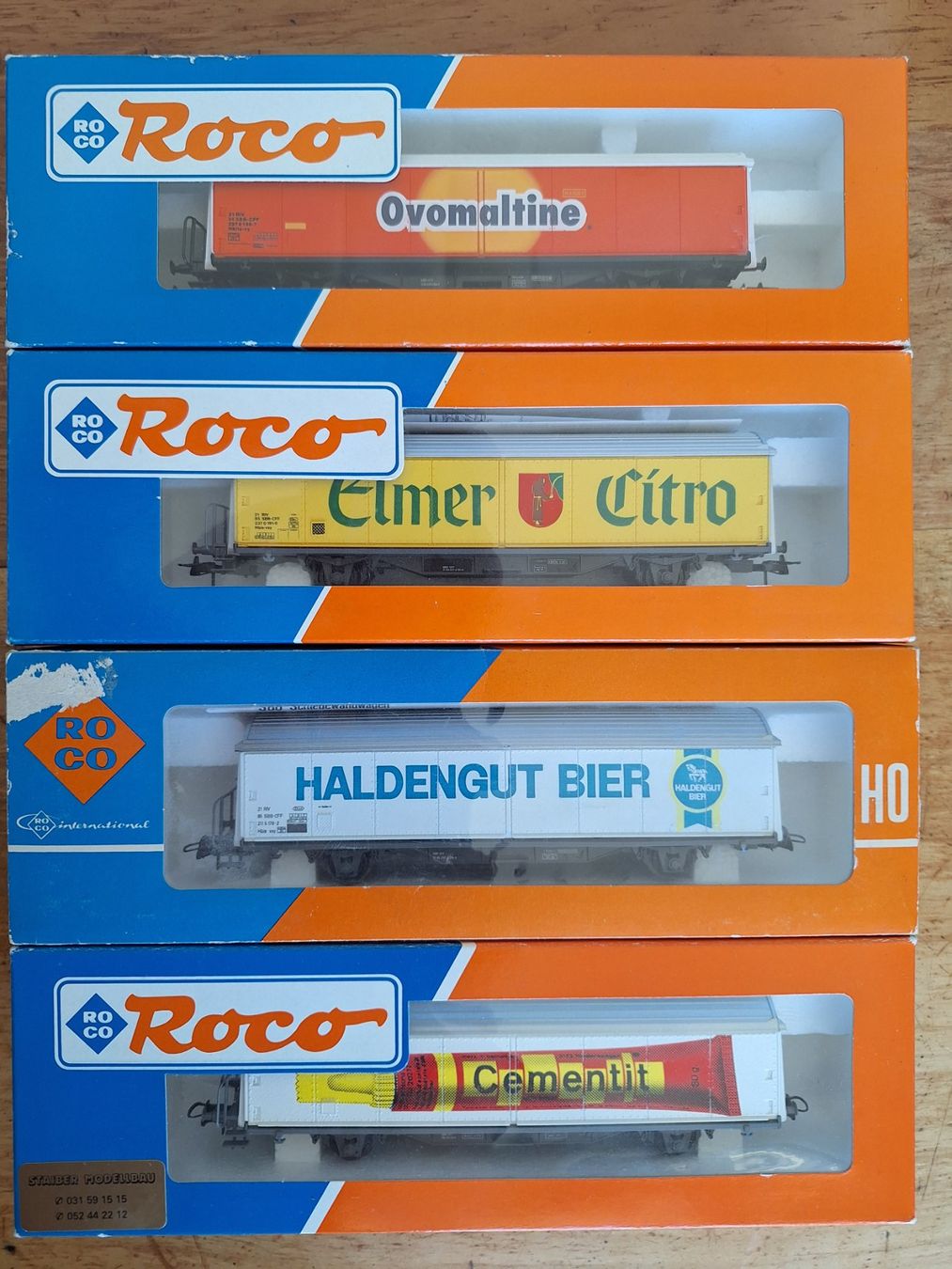 Roco Modelleisenbahnen: Set mit 4 Güterwagen von Roco / AC – Gebraucht aus Basel von Dagonin