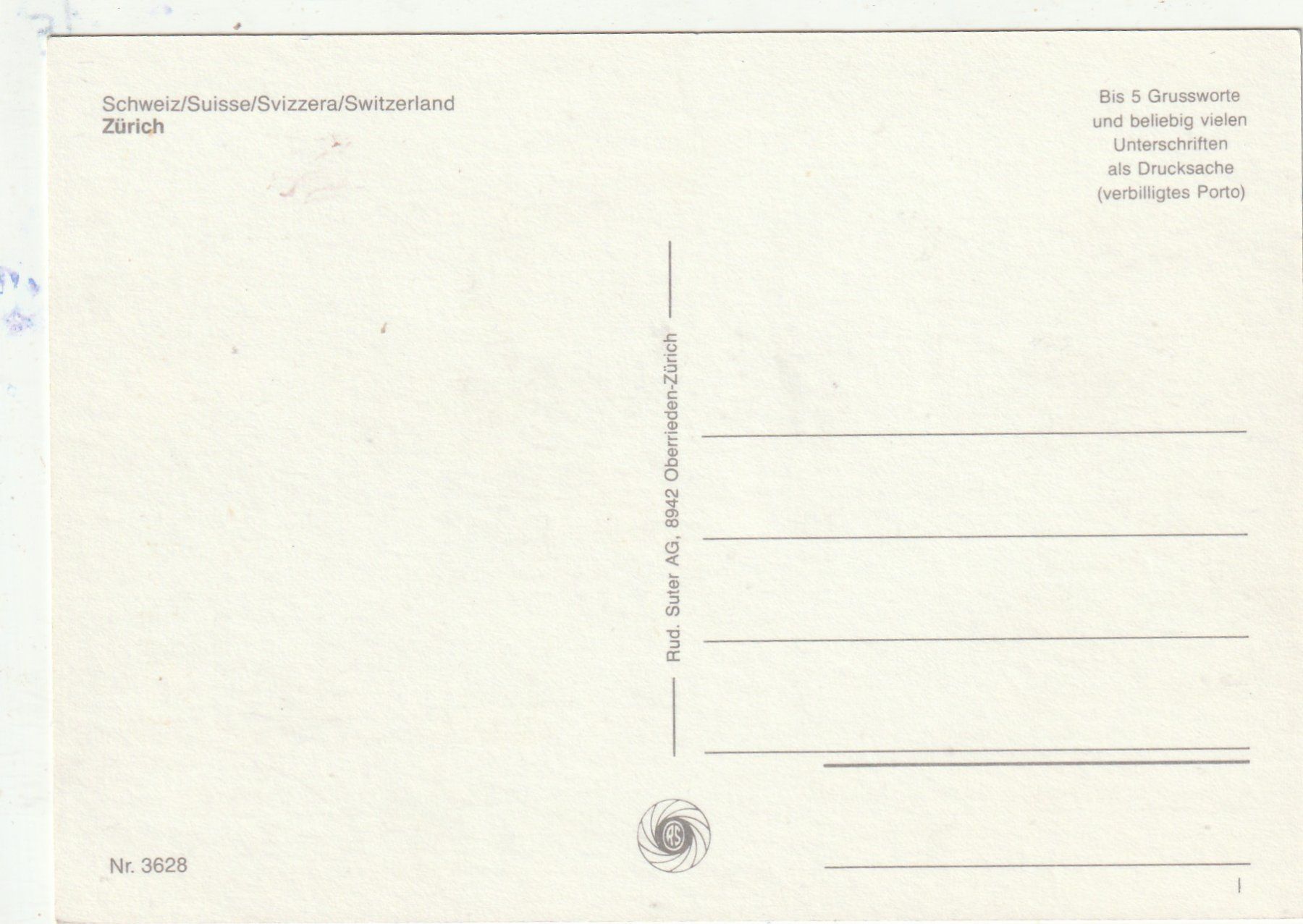Cartoline postali: Zürich MBK – Usato da Lumbrein venduto da made02 1