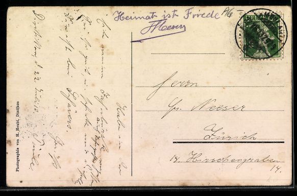 Cartoline postali: AK Dintikon, Totalansicht, 1913 – Usato da Berlin venduto da bartko-reher 1