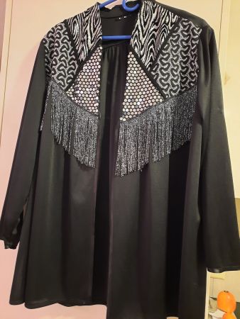 Weste für Festtage; western Style; Silberpailletten XL