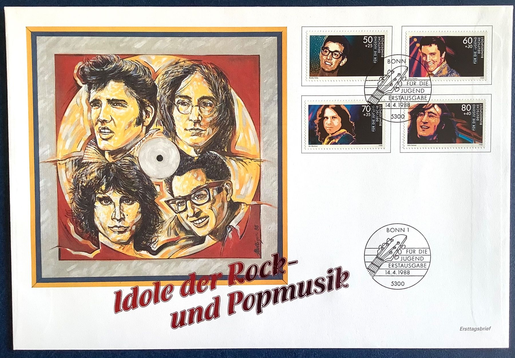 Tutti i francobolli: 1988 / FDC Idole der Rock& Roll Ilustr. Grossbrief – Nuovo (secondo la descrizione) da Liestal venduto da Skunk02