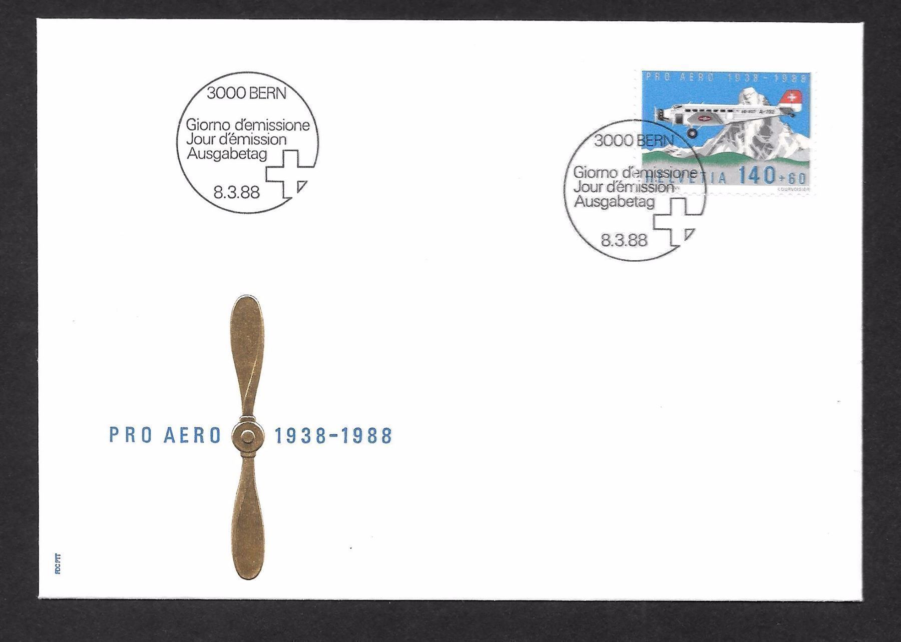 Tutti i francobolli: Flugpost FDC F49 Pro Aereo ET 8.3.1988 – Nuovo (secondo la descrizione) da Olten venduto da clotaldi