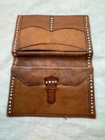 Portefeuille vintage en cuir véritable, fait main, Été (344)